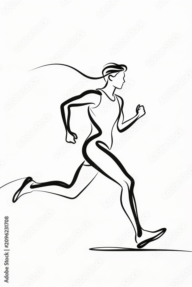 Fototapeta premium runners vector illustration