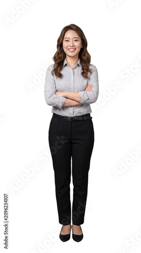 Successful Asian businesswoman standing with arms crossed