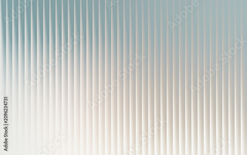 Abstract soft teal and cream gradient background featuring vertical geometric stripes with linear shadow and 3d ribbed texture.