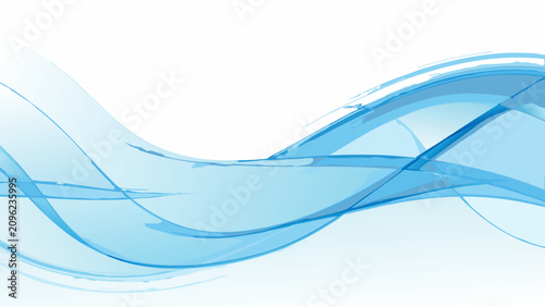 фотографія Translucent blue wave pattern with flowing lines on a white background abstract