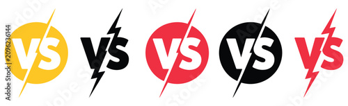Fotografía Battle Versus Logo Vector with VS Letters, Competitive Gaming Match Symbol, Duel