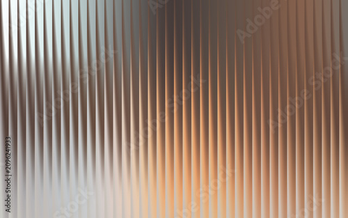 Abstract soft copper brown and silver grey gradient background featuring vertical geometric stripes with linear shadow and 3d ribbed texture.
