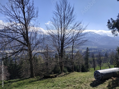Scenic View of Zakopane and Tatra Mountains in Early Spring