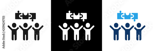 Team Building Icon Set Glyph Vector Illustration