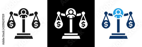 Tableau sur toile Equity Icon Set Glyph Vector Illustration