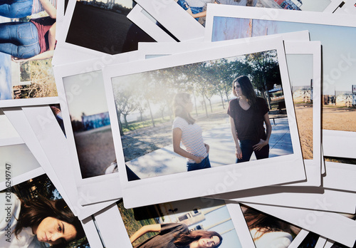 Mockup of Stack of polaroids