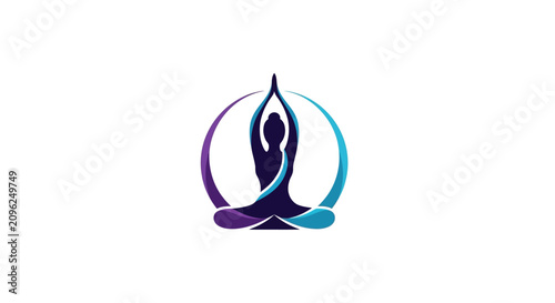 Valokuva A minimalist graphic icon of a person sitting in a meditative pose