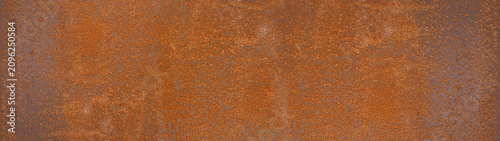 Grunge rusty orange brown industrial industry metal corten steel tile background texture banner	 panorama long