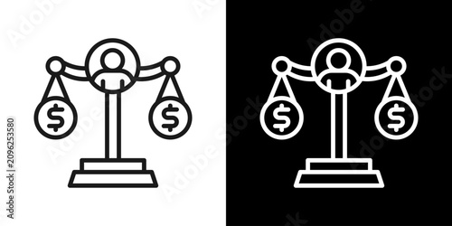 Cuadro en lienzo Equity Icon Of Line Black And White Style