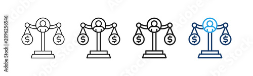 Schilderij op canvas Equity Different Set Vector Icon