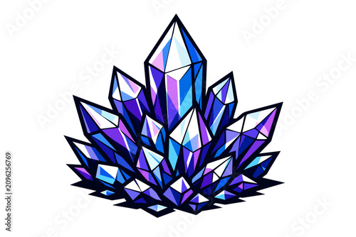 Vibrant cluster of crystal formations.