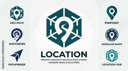Photos Minimalist Location Icons: Navigation, Maps & GPS Symbols Collection
