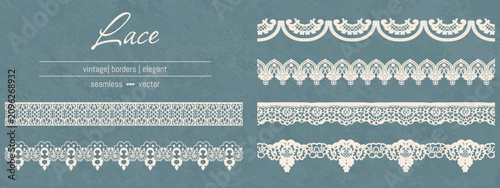 Obraz na płótnie Frame lace edge for scallop border mirror and oval pattern brush