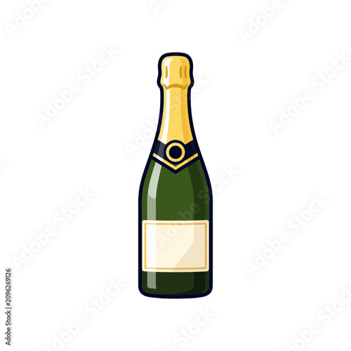 Champagne Bottle Vector Illustration