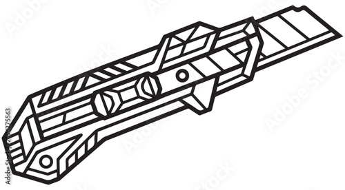 Tableau sur toile Utility knife vector icon with retractable blade for construction and craft proj