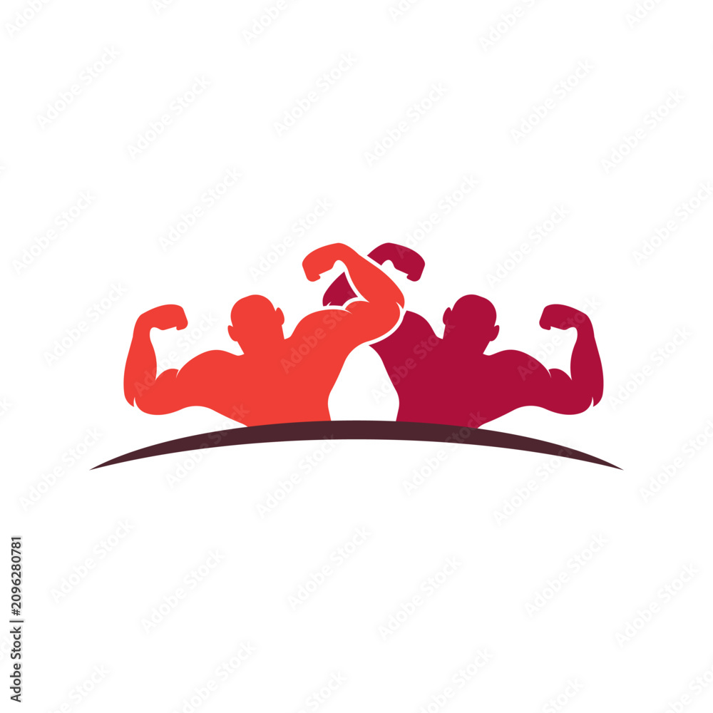 Obraz premium bodybuilder silhouettes icon