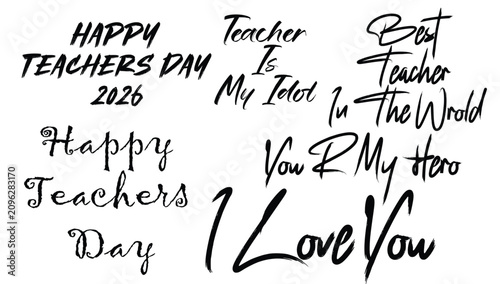 Obraz na plátne Happy Teachers Day 2026 handwritten chalkboard message for educators
