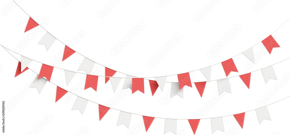 Obraz premium Red and White Pennant Banner