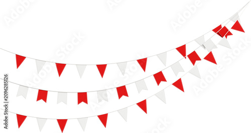 Foto Red and White Party Bunting Flags