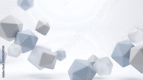 Minimalist 3D Geometric Background with Floating White and Grey Polyhedrons
 Abstract Clean Corporate Presentation Backdrop Featuring Floating Low Poly Shapes