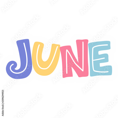 Colorful Month Names Doodle Sticker