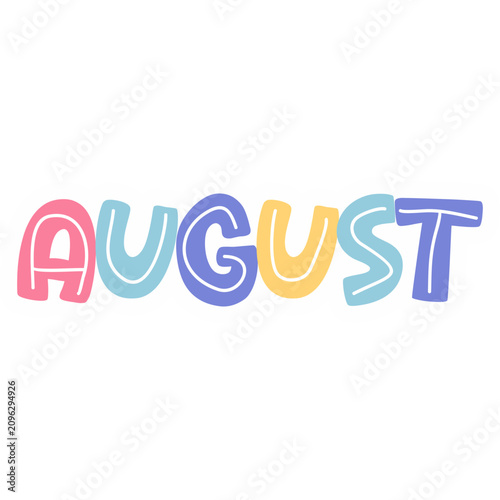 Colorful Month Names Doodle Sticker