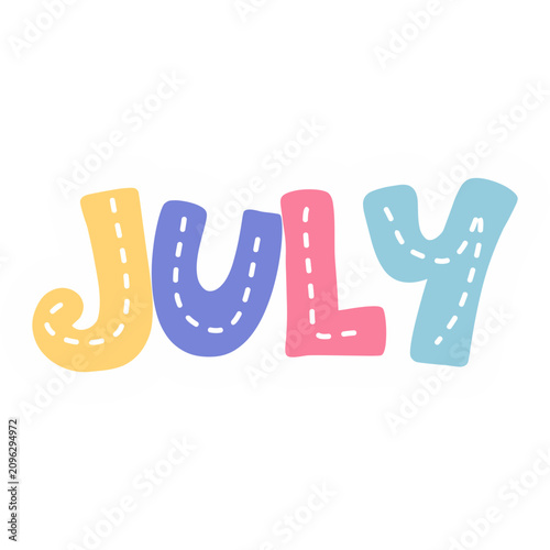 Colorful Month Names Doodle Sticker