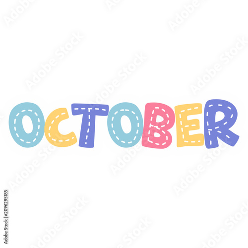 Colorful Month Names Doodle Sticker