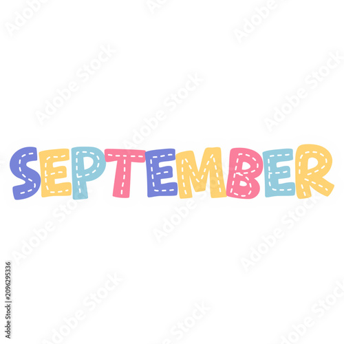 Colorful Month Names Doodle Sticker