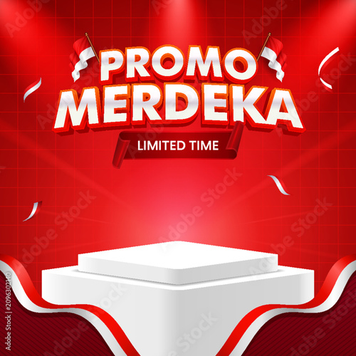 Indonesia independence day sale promo banner social media post