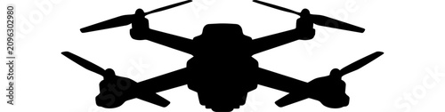 Cuadro en lienzo Drone Silhouette Against White Background Aerial Vehicle Shape