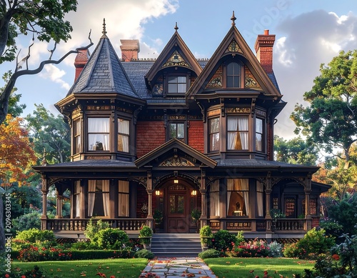 Historic Victorian Mansion with Ornate Architectural Details.