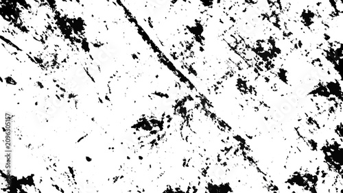 Bild auf Leinwand Grunge distress texture with irregular black splatters on a white background abr