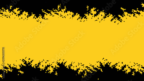 Obraz na plátne Grunge splatter border a bold high contrast graphic with black and yellow colora