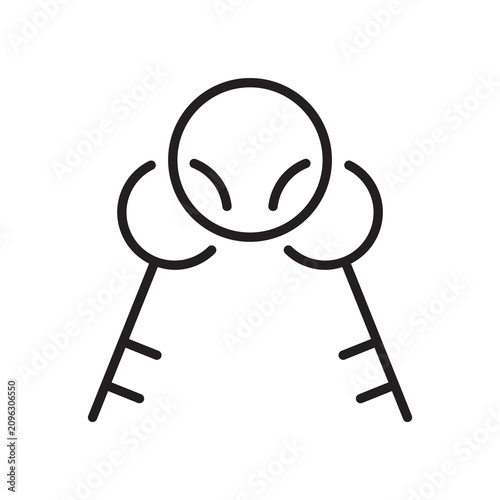 Tableau sur toile Thief balaclava and lockpicks line icon, burglary and crime