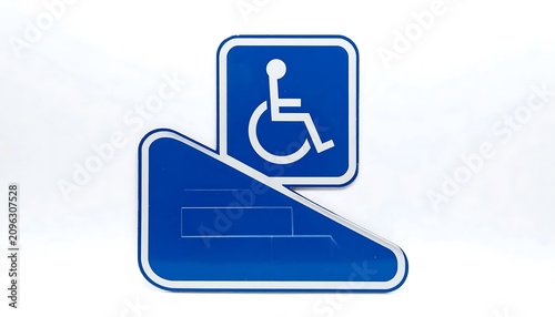 Blue smartphone displaying accessibility symbol.