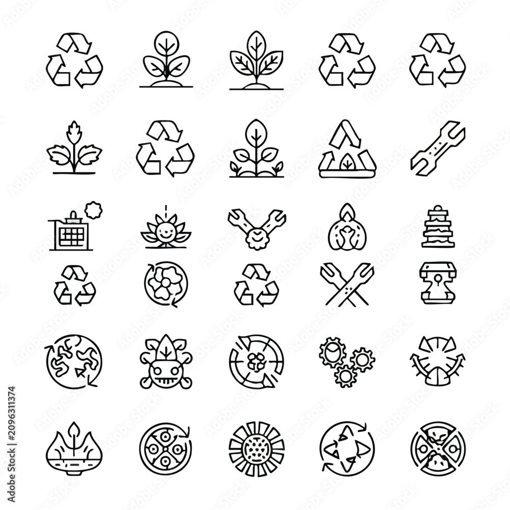Fototapeta premium eco friendly icons for sustainable living