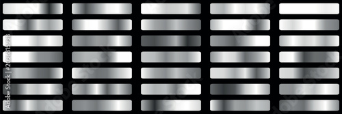 Collection of white silver bronze and rose gold gradient texture background. vector illustration
