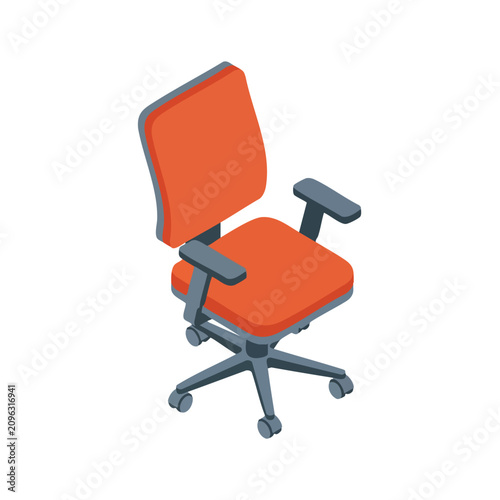 orange office chair with wheels