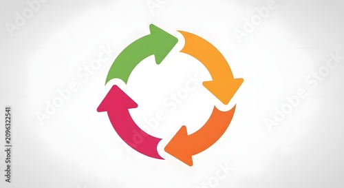 Recycle icon set showing circular arrows in a continuous flow