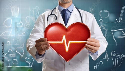 heart health and nutrition concept with medical professional