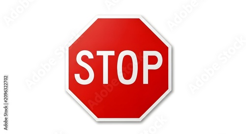 Stop sign red octagon warning symbol on a white background