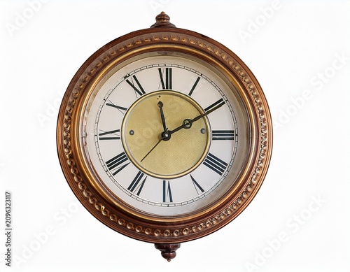vintage wall clock isolated object for design