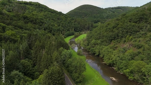 Drone Flight Tracking River Sauer and Parallel Valley Highway