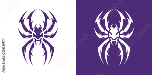 Foto Minimal Spider Silhouette Logo Icon Vector Modern Arachnid Symbol Design
