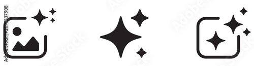 Photos Set of AI generate icon