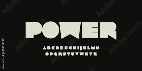 Fotografie Rebellious font, ultramodern heavy typeset with sharp angles