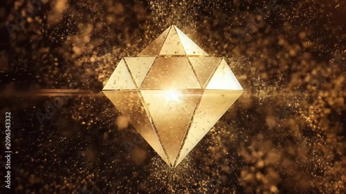 Golden particles spiral in a dynamic vortex of light against a deep black background