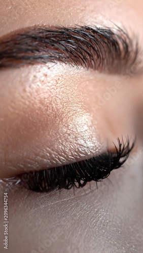 The Eyelash Detail: Close-up of a beautiful eye with long lashes, showcasing natural beauty and delicate details.