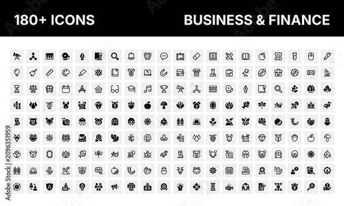 Minimal Business and Finance Icons Set Clean Professional Design